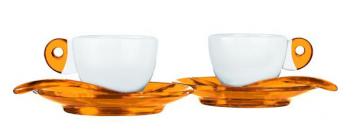Guzzini šálky espresso oranž